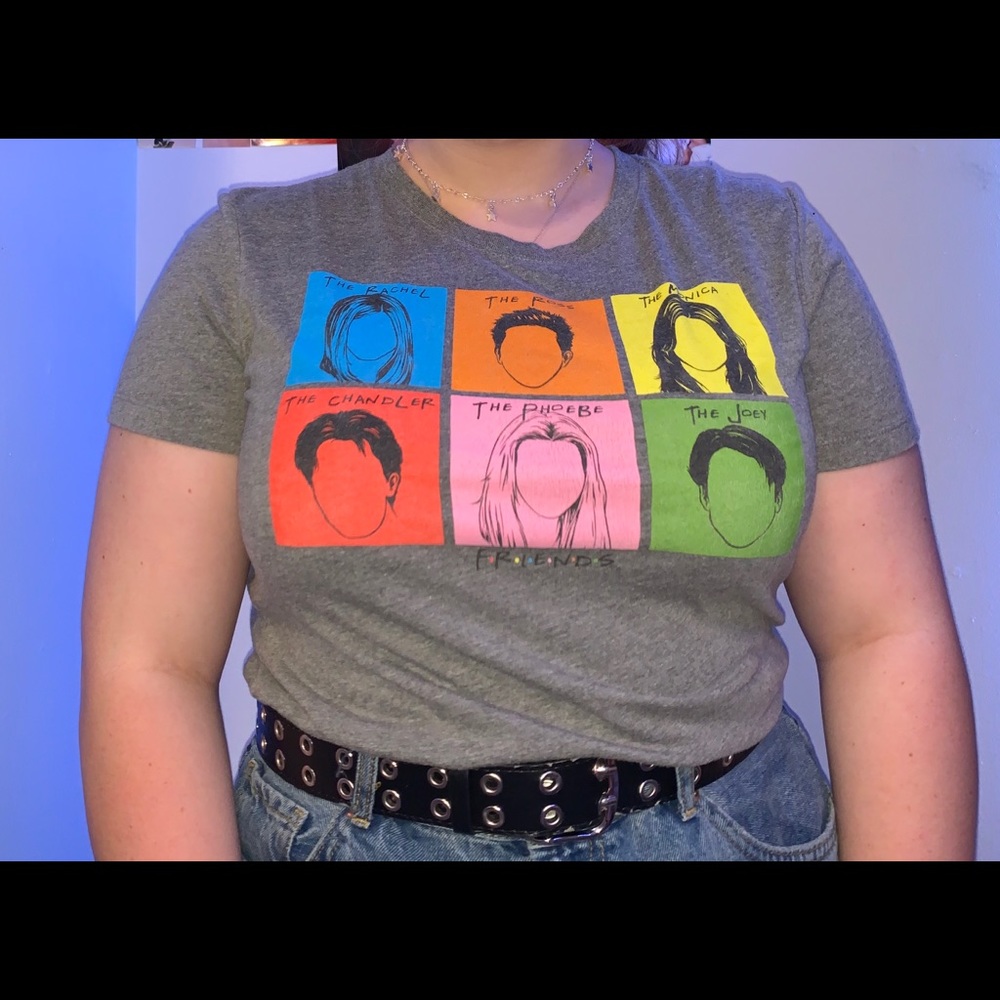 a “friends” t-shirt